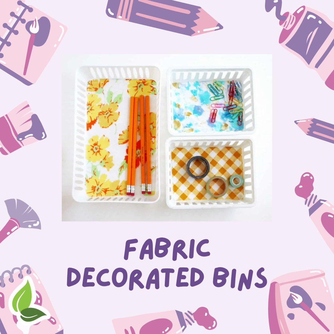 fabric decorated bins