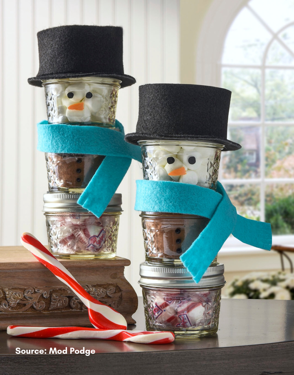 snowman hot cocoa jars