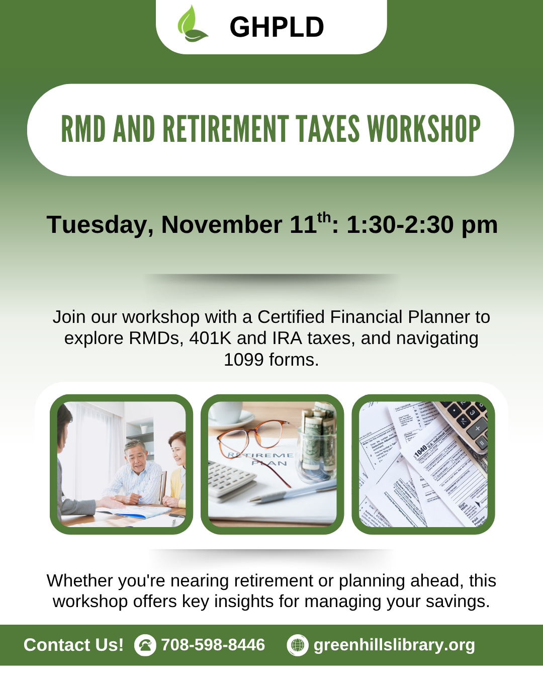RMD and retirement taxes workshop 